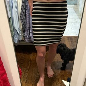 Torn by Ronny Kobo Black and White Striped Women's Skirt